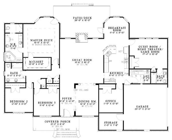 Dream House Plan - Traditional Floor Plan - Main Floor Plan #17-2737