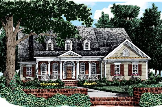 Exterior - Front Elevation 4 for Colonial House Plan #927-603 - 3 bed, 2.5 bath