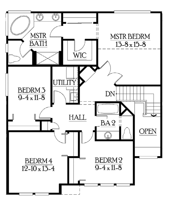 Home Plan - Craftsman Floor Plan - Upper Floor Plan #132-359