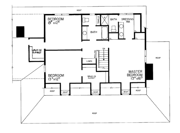 House Design - Country Floor Plan - Upper Floor Plan #72-760