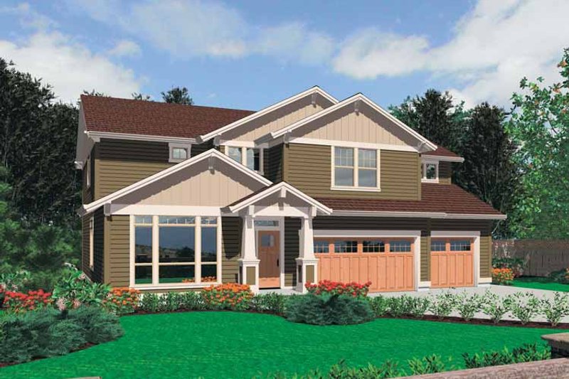 Architectural House Design - Craftsman Exterior - Front Elevation Plan #48-809