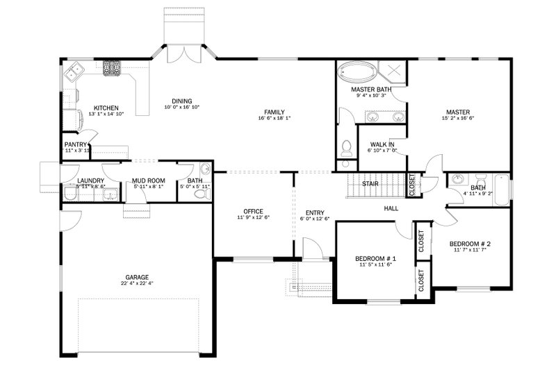 Dream House Plan - Floor Plan - Main Floor for Traditional House Plan #1060-252 - 3 bed, 2.5 bath