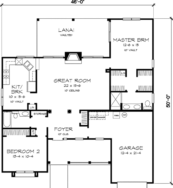 House Design - Country Floor Plan - Main Floor Plan #320-603