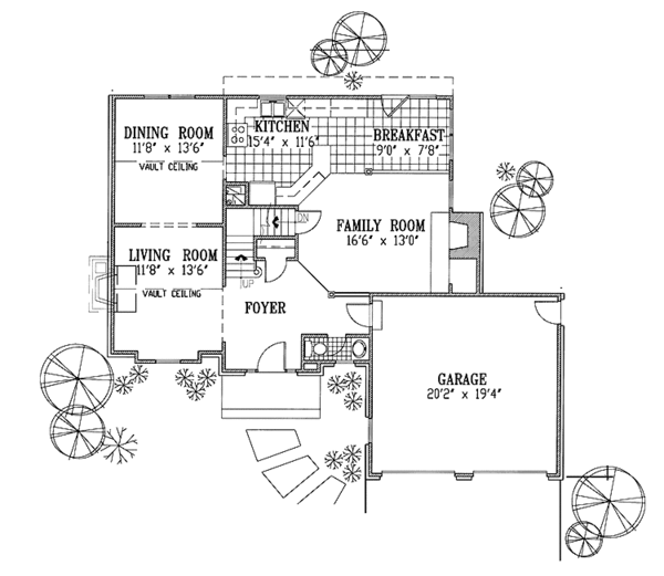 House Plan Design - Colonial Floor Plan - Main Floor Plan #953-93