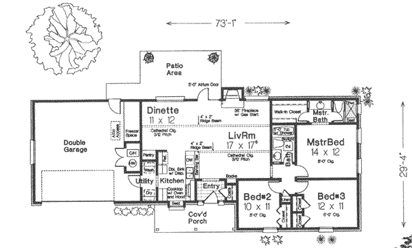 Ranch Floor Plan - Main Floor Plan #310-393