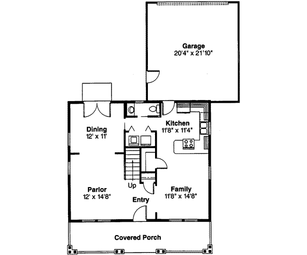 House Plan Design - Cottage Floor Plan - Main Floor Plan #124-306
