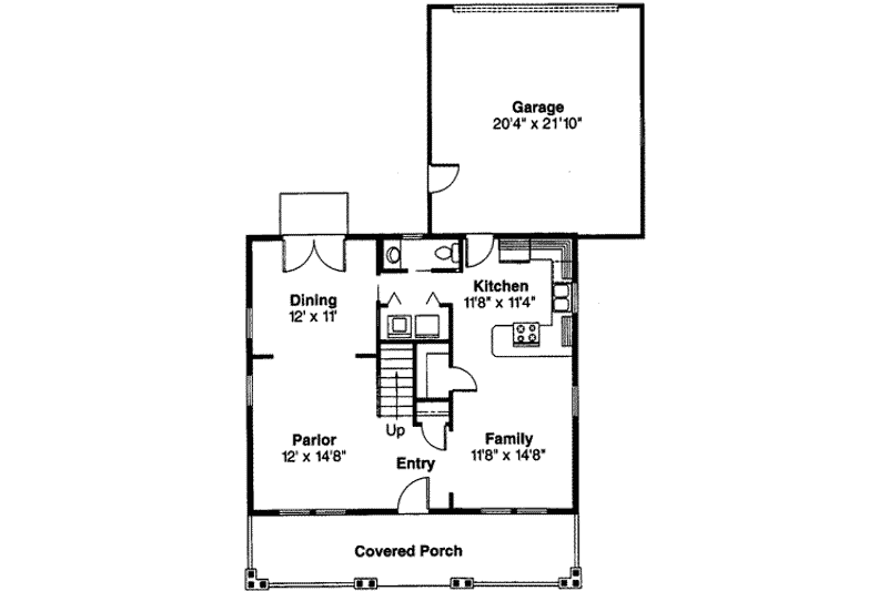 Home Plan - Floor Plan - Main Floor for Cottage House Plan #124-306 - 3 bed, 2.5 bath