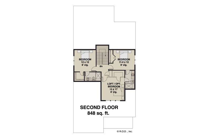Dream House Plan - Floor Plan - Upper Floor for Farmhouse House Plan #51-1251 - 3 bed, 3.5 bath