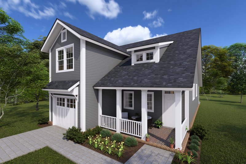 Architectural House Design - Craftsman Exterior - Front Elevation Plan #513-12