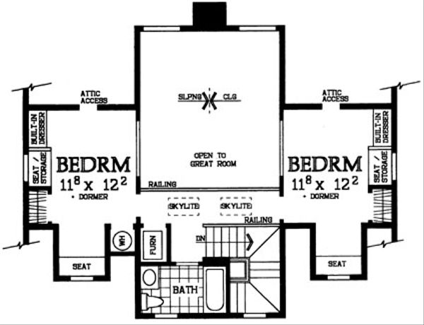 Architectural House Design - Country Floor Plan - Upper Floor Plan #72-484