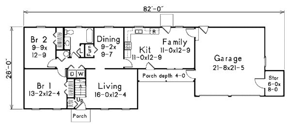 Country Floor Plan - Main Floor Plan #57-520