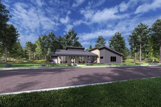 Exterior - Front Elevation 4 for Modern House Plan #1069-45 - 3 bed, 2.5 bath