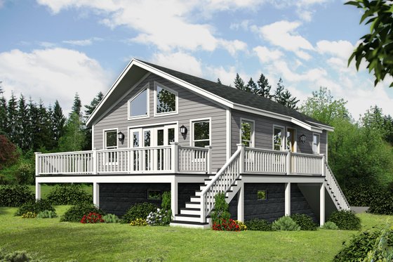 Exterior - Rear Elevation for Country House Plan #932-139 - 1 bed, 1 bath