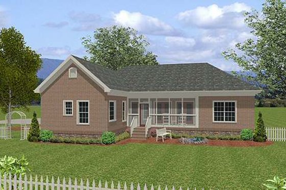 Exterior - Rear Elevation for Craftsman House Plan #56-557 - 4 bed, 3 bath