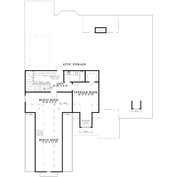 House Design - Traditional Floor Plan - Upper Floor Plan #17-2130
