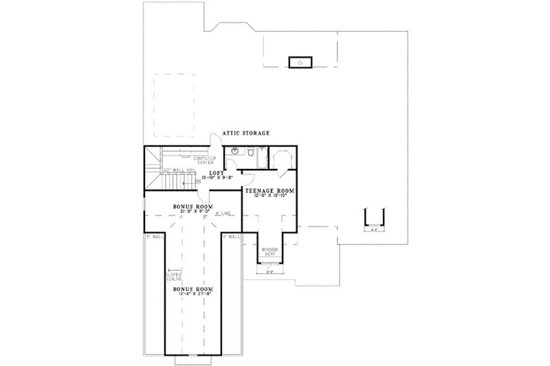 Home Plan - Floor Plan - Upper Floor for Traditional House Plan #17-2130 - 4 bed, 4 bath