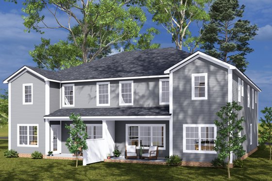 Exterior - Rear Elevation for Traditional House Plan #513-2317 - 4 bed, 3.5 bath