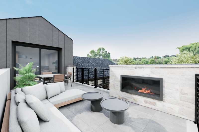 House Blueprint - Exterior - Outdoor Living 8 for Modern House Plan #1087-1 - 4 bed, 3.5 bath