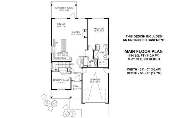 Craftsman Floor Plan - Main Floor Plan #1100-7