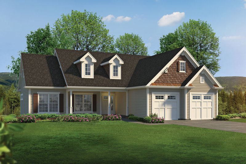 Architectural House Design - Ranch Exterior - Front Elevation Plan #57-667