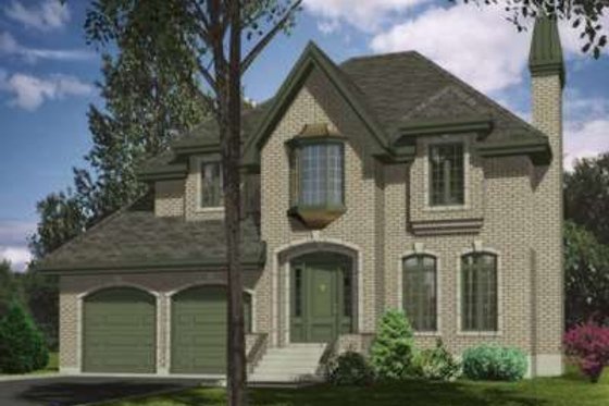 Exterior - Front Elevation for European House Plan #138-130 - 4 bed, 2.5 bath