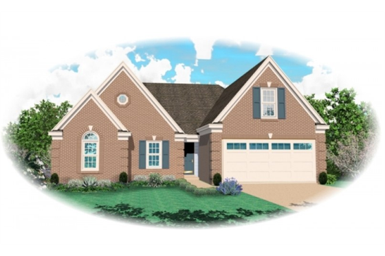 Exterior - Front Elevation for European House Plan #81-855 - 3 bed, 2 bath