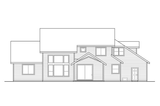 Exterior - Rear Elevation for Craftsman House Plan #124-1109 - 3 bed, 2.5 bath
