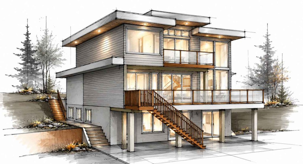 Exterior - Other Elevation 4 for Contemporary House Plan #1101-69 - 3 bed, 3.5 bath