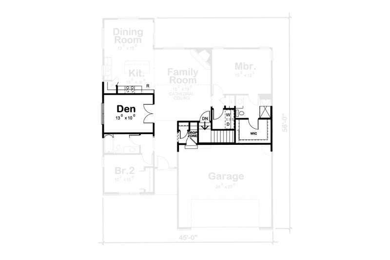 Home Plan - Floor Plan - Other Floor for Traditional House Plan #20-1792 - 3 bed, 2 bath
