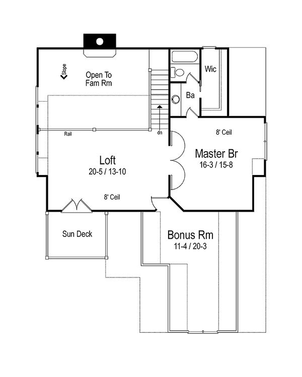 Cottage Floor Plan - Upper Floor Plan #71-108