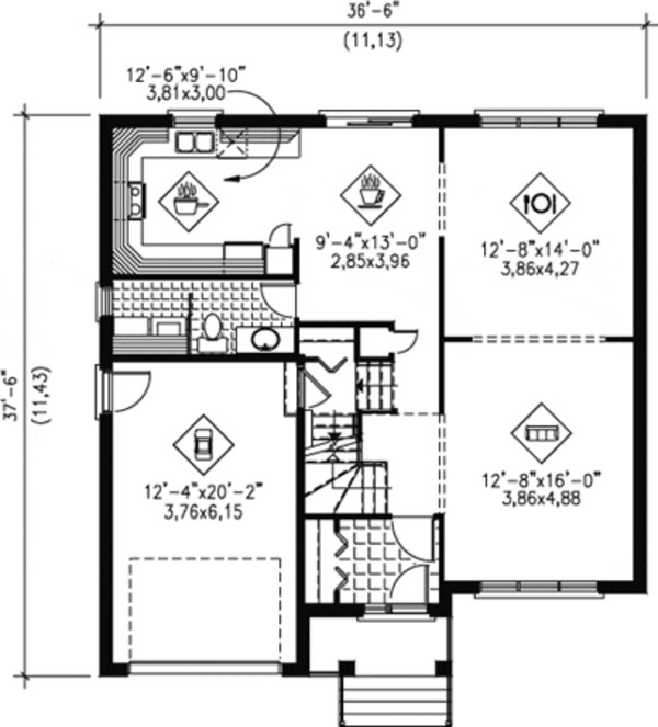 Traditional Floor Plan - Main Floor Plan #25-4254