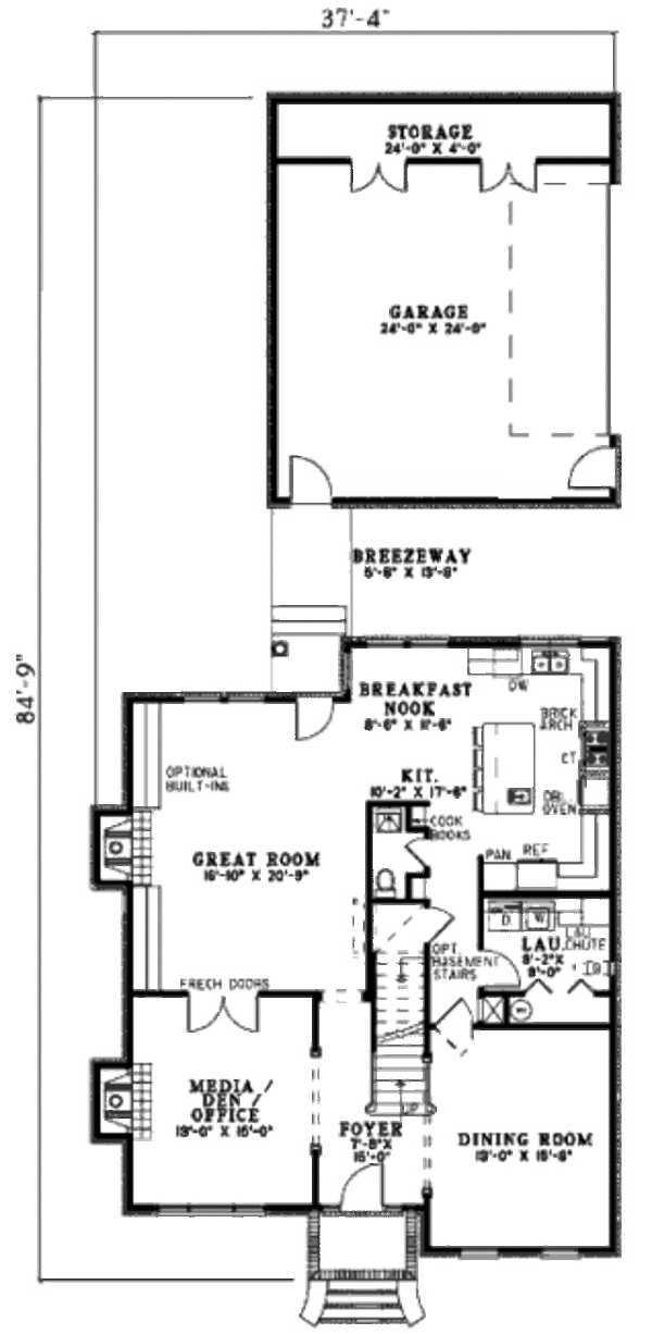 Architectural House Design - Traditional Floor Plan - Main Floor Plan #17-2286