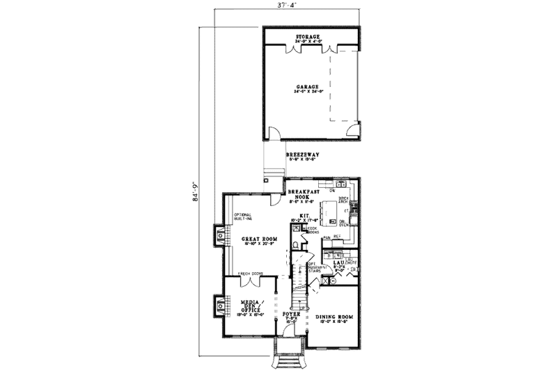 Architectural House Design - Floor Plan - Main Floor for Traditional House Plan #17-2286 - 3 bed, 3 bath