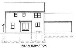 Exterior - Rear Elevation for Colonial House Plan #75-159 - 3 bed, 2.5 bath