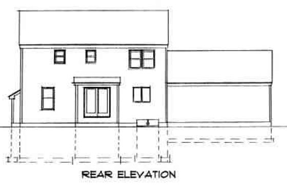 Exterior - Rear Elevation for Colonial House Plan #75-159 - 3 bed, 2.5 bath