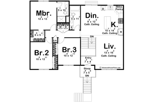 Floor Plan - Main Floor for Modern House Plan #455-445 - 4 bed, 3 bath