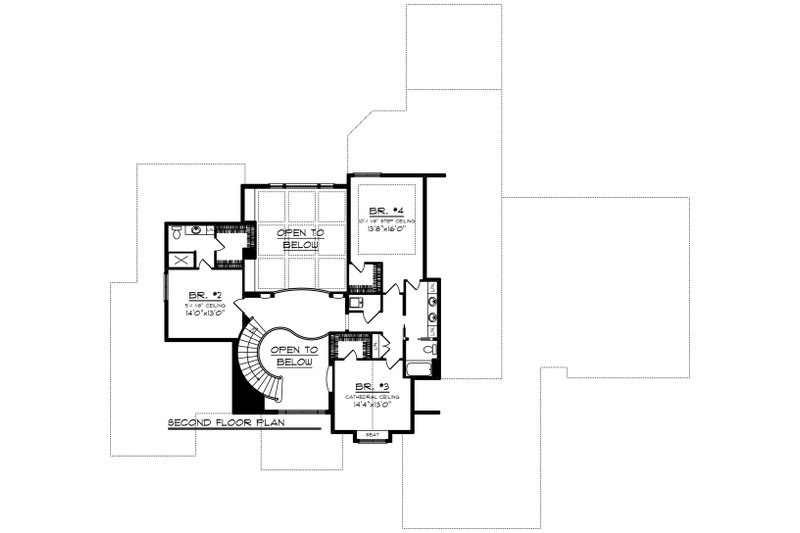 Dream House Plan - Floor Plan - Upper Floor for Traditional House Plan #70-1297 - 4 bed, 3.5 bath