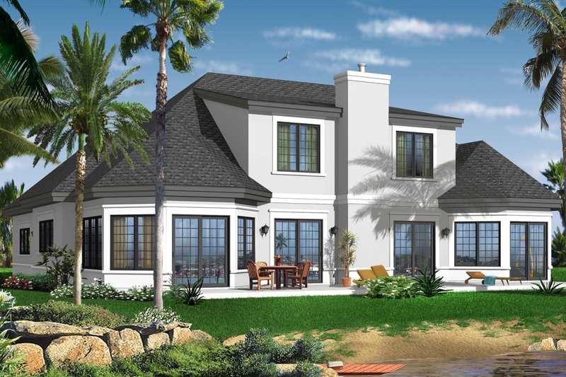 Architectural House Design - Exterior - Rear Elevation for Mediterranean House Plan #23-2242 - 3 bed, 2.5 bath