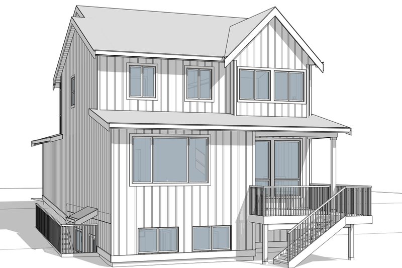 House Blueprint - Exterior - Rear Elevation 4 for Farmhouse House Plan #1114-110 - 4 bed, 2.5 bath