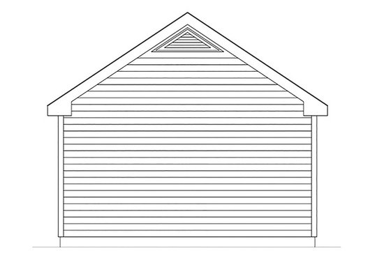 Exterior - Rear Elevation for Cottage House Plan #22-609 - 1 bed, 1 bath