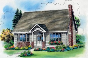 Cottage Exterior - Front Elevation Plan #18-287