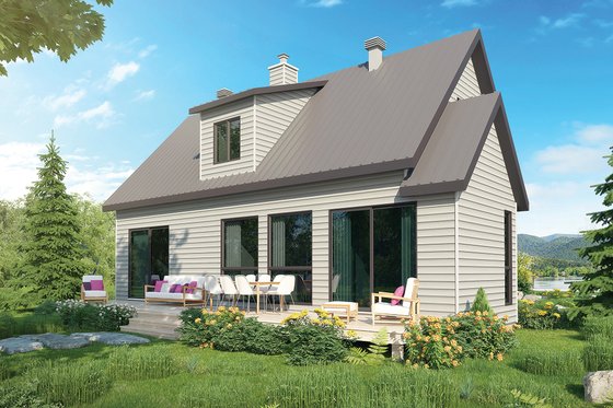 Exterior - Rear Elevation for Contemporary House Plan #23-2312 - 3 bed, 3 bath