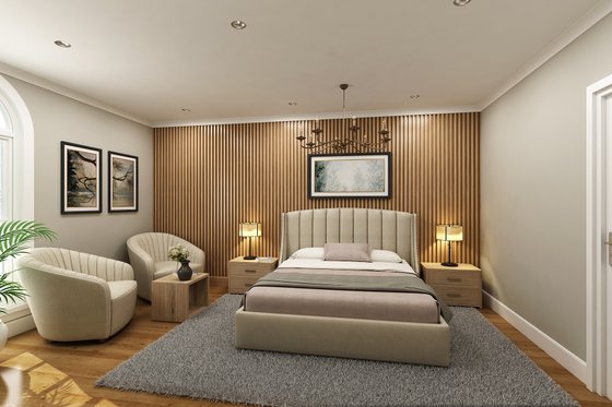 Interior - Master Bedroom for European House Plan #45-221 - 2 bed, 2 bath