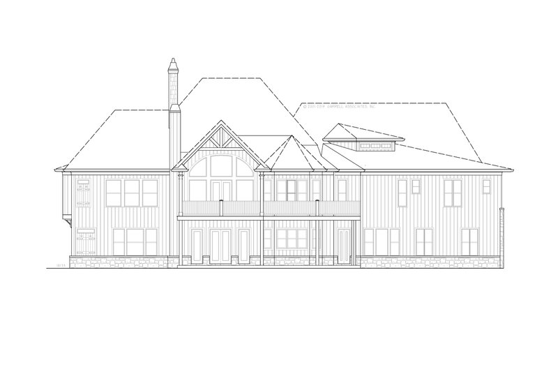Dream House Plan - Exterior - Rear Elevation 2 for Craftsman House Plan #54-381 - 4 bed, 3.5 bath