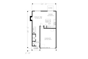 Floor Plan - Main Floor for Craftsman House Plan #53-621 - 3 bed, 2.5 bath