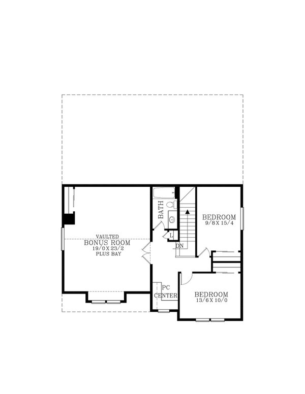 Craftsman Floor Plan - Upper Floor Plan #53-699