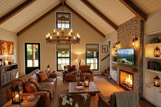 Interior - Family Room for Barndominium House Plan #48-1212 - 4 bed, 3.5 bath