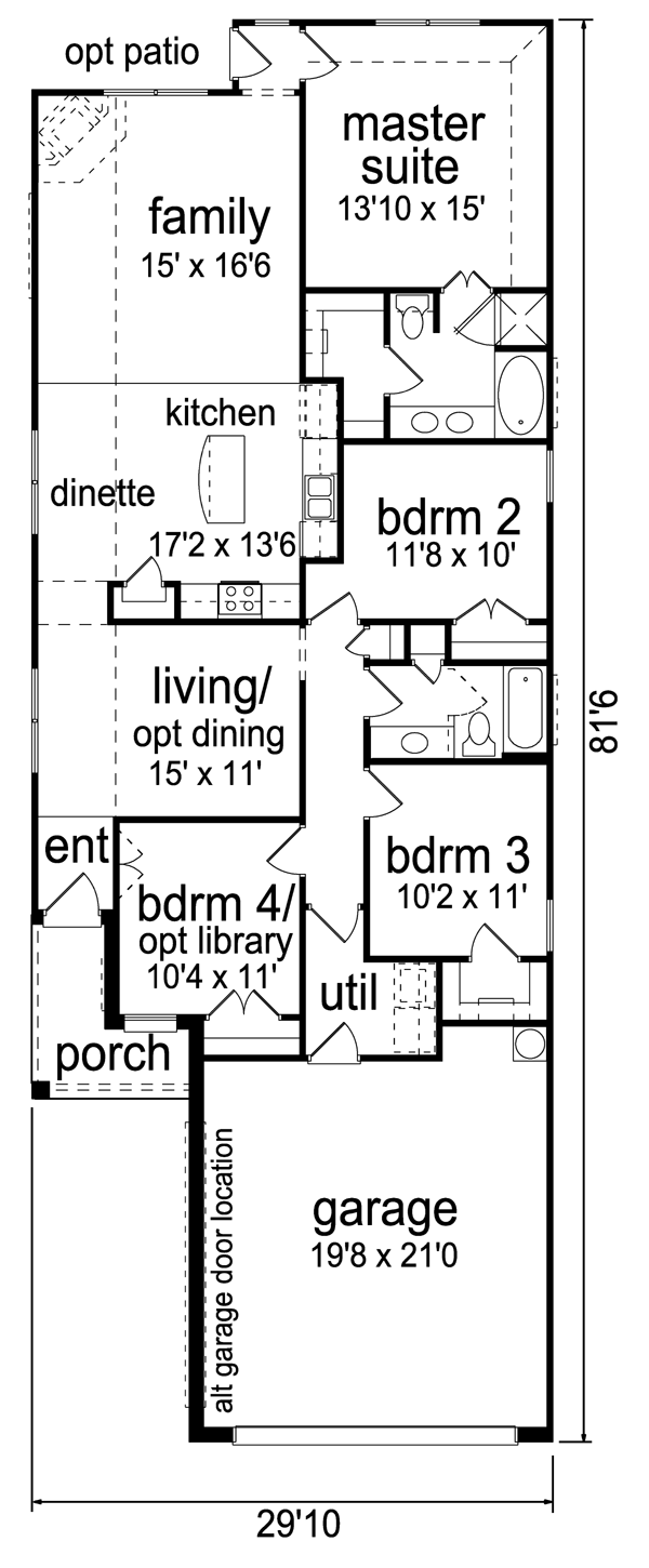 Home Plan - Traditional Floor Plan - Main Floor Plan #84-565