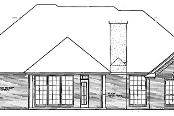 Exterior - Rear Elevation for European House Plan #310-407 - 3 bed, 2.5 bath