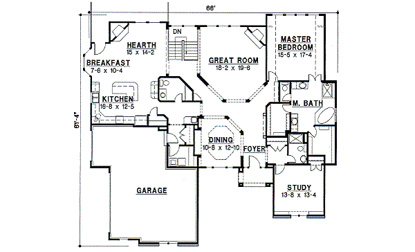 Cottage Floor Plan - Main Floor Plan #67-267